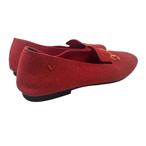 Vivaia Eillen Round-Toe Embroidered Flat Loafers in Ferrari Red Size 38 US 7 7.5 - Picture 9 of 12